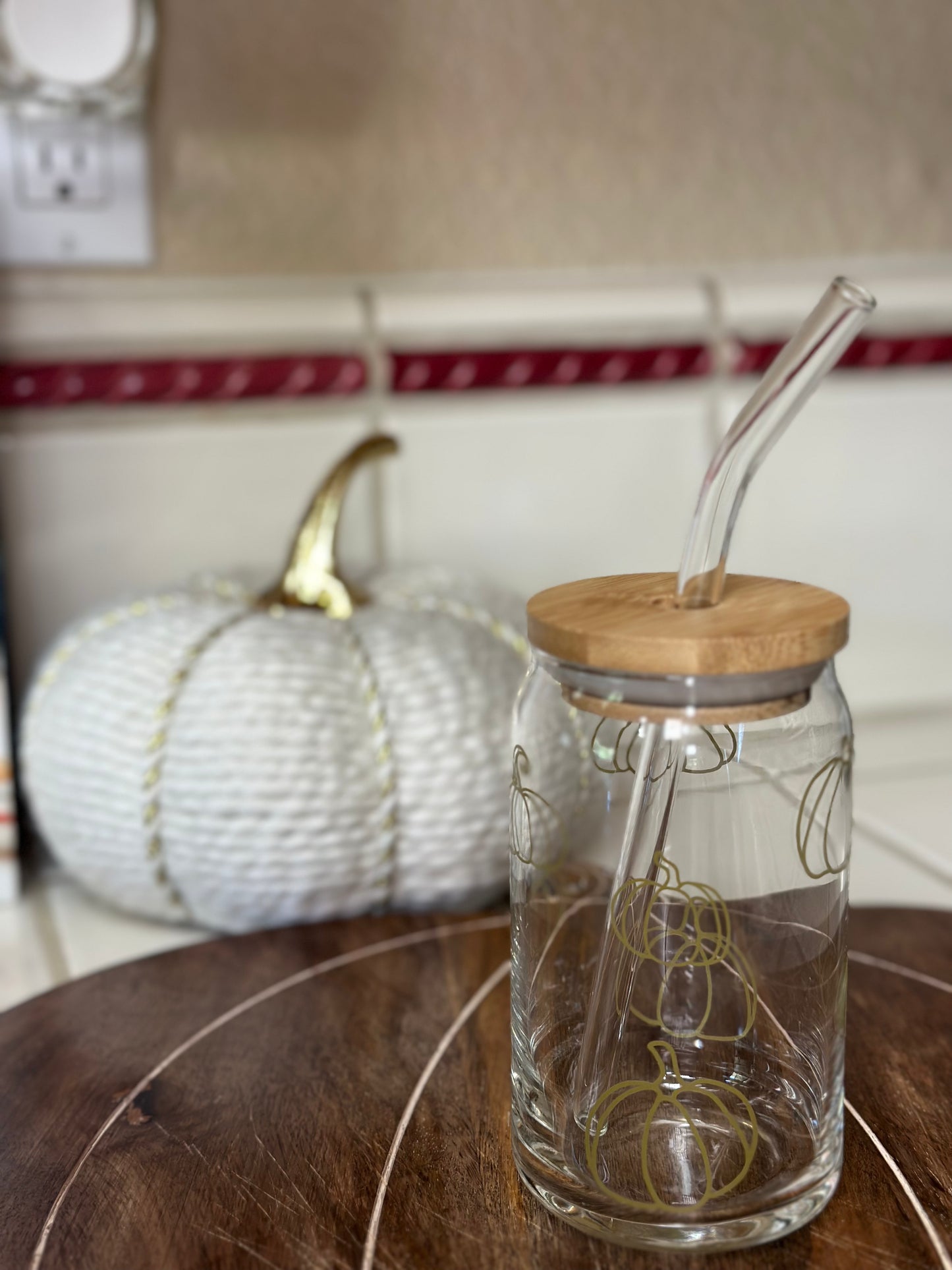 Pumpkin Spiced Glass Tumbler